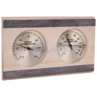 PINE & SOAPSTONE THERMOHYGROMETER