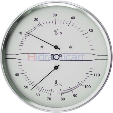 THERMOHYGROMETER in WHITE STAINLESS STEEL