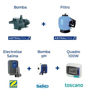 Pool 500 Pack, Pump, Filter, Electrolysis, pH & Board