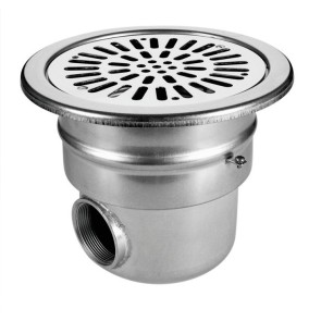 Circular stainless steel drain - 2'' side outlet