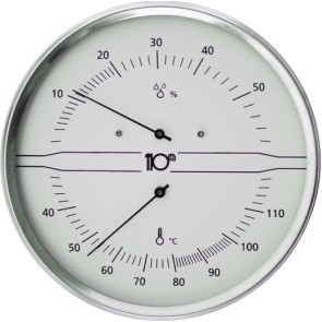THERMOHYGROMETER in WHITE STAINLESS STEEL
