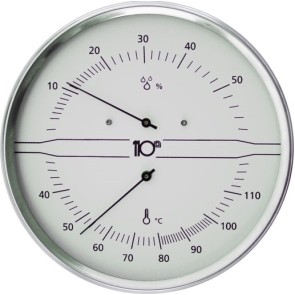 THERMOHYGROMETER aus WEISSEM EDELSTAHL