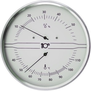 THERMOHYGROMETER aus WEISSEM EDELSTAHL